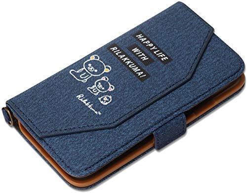 【カラー：デニム】iPhone11Pro リラックマ ダブルフリップ カバー 手帳型 ケース キャラクター 手帳型ケース 手帳ケース ダイアリー ミラー 鏡 グッズ コリラックマ コグマ キイロイトリ 5.8inch iphone 11 pro アイフォン イレブン プロ スマホカバー スマホケース...