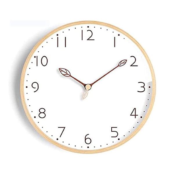 掛け時計 壁掛け時計 北欧 おしゃれ 音がしない 木製 時計 ウォールクロック インテリア 連続秒針 かけ時計 壁飾り おしゃれ 贈り物 ホワイト 25cm
