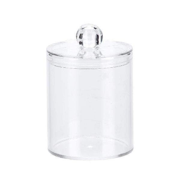 透明な丸い綿棒のケース、アクリル綿棒ホルダー綿棒または化粧用の収納容器オーガナイザーケース