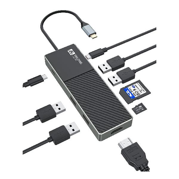 SAN ZANG MASTER 2023最新型 9-IN-1 USB C ハブ ドッキングステーション Type C ハブ【4K HDMI出力ポート/ PD 100W 急速充電ポート / 3つのUSB-A 3.0ポート/ MicroSD & SDカード