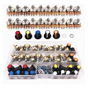 GTIWUNG ポテンショメータ B5K B10K B20K B50K B100K オーム WH148 ポテンショメーター ノブ 音量 制御 ロータリー 3ターミナルリニアテ Bタイプ 15mm 20個セット カラーノブキット(3)