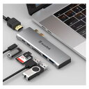 USBハブ/Thunderbolt3ドッキングステーション/type-C ハブ/7-in-1/WAVLINK//4 K解像度サポート/HDMIポート/100 Wの充電/2xUSB-Cポート ( PD + DATA )/ 2xUSB-Cポート(データのみ)