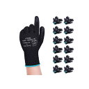 Donfri【まとめ買い】軽作業用手袋 PU薄手手袋 黒グローブ ガーデニング 手袋 滑り止め 耐摩耗性 (12双パック M)(4)