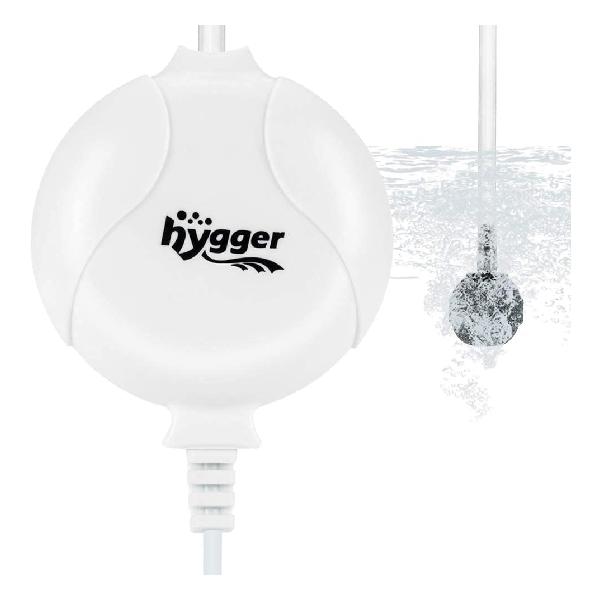 Hygger エアーポンプ 水槽用 酸素ポンプ 空気ポンプ エアレーション 酸素提供 低騒音 1.5W 効率的 省エネ 小型 ポータブル 熱帯魚 アクアリウム 観賞魚 飼育 水族館アクセサリー ホワイト 