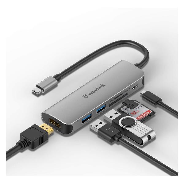 WAVLINK USBϥ/ߥ˥ɥå󥰥ơ/4K HDMI/PD 65W/6-in-12xUSB3.0/1xHDMI/1xType C ()1xSD/1xMicro SD ɥ꡼/Cϥ/HDMI Ѵ ץ