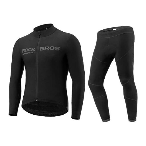 ROCKBROS(ロックブロス)サイクルジャージ 春 冬 長袖 サイクルウェア 上下セット 防風 防寒 裏起毛 サイクルジャケット メンズ レディース 自転車 ウェア ロードバイク サイクリング スポーツ (ブラック XL) ROCKBROS(ロックブロス)サイクルジャージ 春 冬 長袖 サイクルウェア 上下セット 防風 防寒 裏起毛 サイクルジャケット メンズ レディース 自転車 ウェア ロードバイク サイクリング スポーツ (ブラック XL)