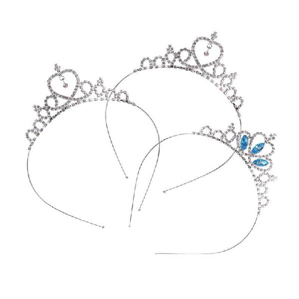 YFFSFDC 3個入可愛いティアラ髪飾り キラキラ ティアラ ハート クロス に揺れる 大粒 ダイヤデザイン 子供 衣装 ドレス 誕生日祝い 子供の日 プレゼント結婚式 パーティー 1