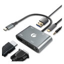 VCOM yŐVz5-in-1 USB Type c HDMI VGA A_v^ HDMIo̓|[gVGA USB-C nu hbLOXe[V ^Cvc^nu }`|[g [4KΉHDMI{100W}PD[d{USB3.0|[gVGA+Au