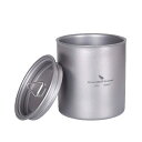 Boundless Voyage 純チタンカップ 350ml ダブルウォールマグ 二重壁コップ 蓋付き 軽量 錆びない お茶 コーヒー マグカップ 持ち運びに便...