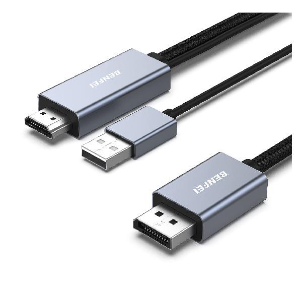 BENFEI HDMI - DisplayPort ケーブル 1.8M HDMI ソース - DisplayPort モニター PC グラフィックス カード ラップトップ PS5 Xbox One(360) 対応 4K@60Hz 2K@144Hz 108