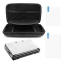 Nintendo NEW 3DS LL 用 保護ケース + ハードケース + 2枚 3DSLL ガラスフィルム AFUNTA 収納バッグ 液晶フィルム (上下セ...