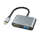 USB Type C to HDMI VGA ϊA_v^ Vilcome USB Type C nu2 in 1 Thunderbolt 3 to VGA HDMI 4K UHDRo[^ ϊA_v^ MacBook/MacBook Air 13in