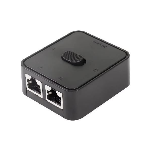 CERRXIAN ネットワーク LAN スイッチ 2ポート RJ45 ネットワーク キー押下 スイッチ スプリッター セレクター ボックス 100M 2イン1 アウト/1イン2 アウト 2ポート ネットワーク ハブ