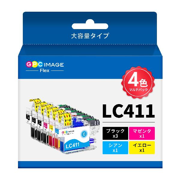 GPC Image Flex LC411 LC411-4PK ֥饶   LC411 4å + LC411BK 2 6 ̥ brother б 󥯥ȥå LC411 LC411BK DCP-J926N MFC-