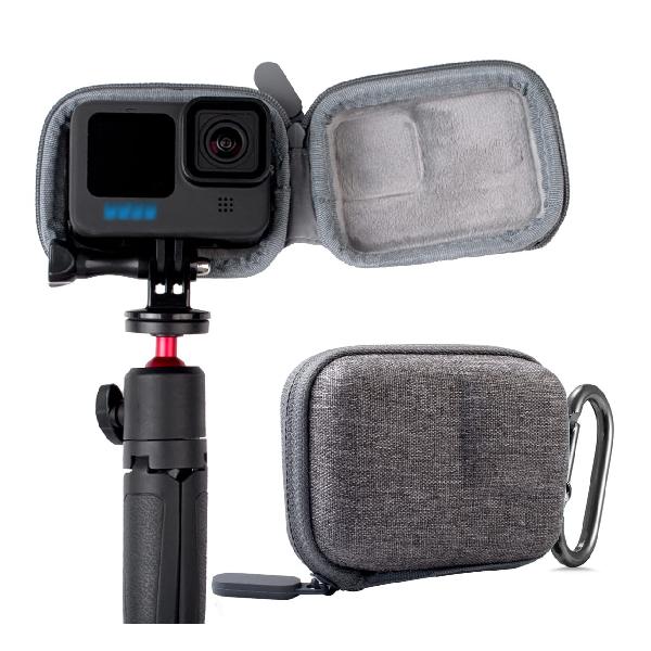 【Taisioner】GoPro HERO11/10/9/8/7/6/5用ミニケース 防振防塵 保護ケース セルカ棒取り外し不要 グレー