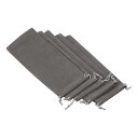 PATIKIL マイクロファイバーポーチ 25x10 cm グレー 5個 柔らかい ストレージ 巾着ギフトバッグ メガネ ウェディング用