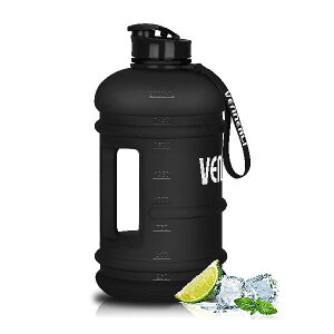 VENNERLI ハーフガロン 水筒 2.2L ラージ スポーツ用 ウォーターボトル ハンドル付き 74オンス ビスフェノール-A不使用 繰り返し利用可能 プラスチック製 水差し 漏れ防止 水分補給用ボトル ジム/ヨガ/旅行/キャンプ/サイクリング/アウ