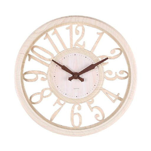 WiViVi 壁 掛け時計 おしゃれ 連続秒針 静音 木目調 インテリア かけ時計 wall clock (白木目) WiViVi 壁 掛け時計 おしゃれ 連続秒針 静音 木目調 インテリア かけ時計 wall clock (白木目)
