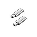 YFFSFDC USB C to ミニUSB 変換アダプタ 2個セット USB C (メス) - Mini USB(オス)アダプター USB Mini Bオスto USB C 変換コネクタ 充電とデータ転送 変換アダプター (シルバー)