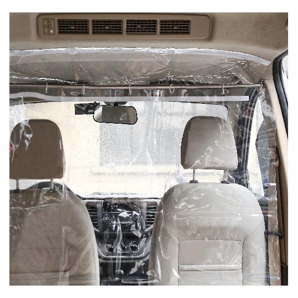 ZATOOTO 車用 間仕切りシート 伸縮棒付き カーテン エアコン効率 アップ 飛沫防止 分煙 開閉自由 フィルム センターカーテン 透明 防護スクリーン 汎用 乗用車 タクシー 軽自動車 ワンボックス…