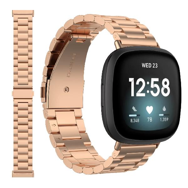 Miimall 対応Fitbit(フィットビット) Versa 4/Versa 3/sense2/sense バンド ステンレス Fitbit Versa 4 向けの交換バンド 金属 高級ステンレスバンド 調節可能 ビジネス風 Fitbit Versa 4 交換バンド（ローズゴールド）【ブランド】Miimall【MPN】1530【color】ローズゴールド【part_number】Fitbit Versa 4用【band】[{language_tag:ja_JP、 value:レザー}、 {language_tag:ja_JP、 value:ゴールド【model_number】1530【batteries_required】false【variation_theme】COLOR【manufacturer】Miimall【batteries_included】false