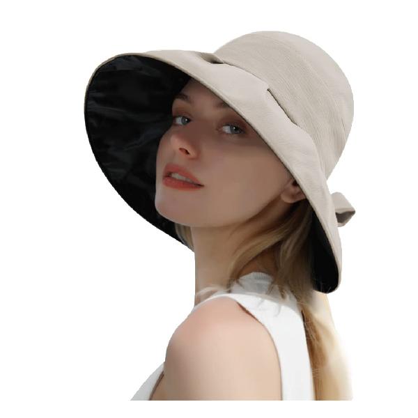  UVカット 帽子 レディースハット 遮熱コーティング UPF50+ 小顔効果 ワイヤー入り 3D立体感 つば広 マジックテープサイズ調整 あご紐 日焼け防止 夏 日よけ帽子 折り畳み 海 旅行（ホワイト）