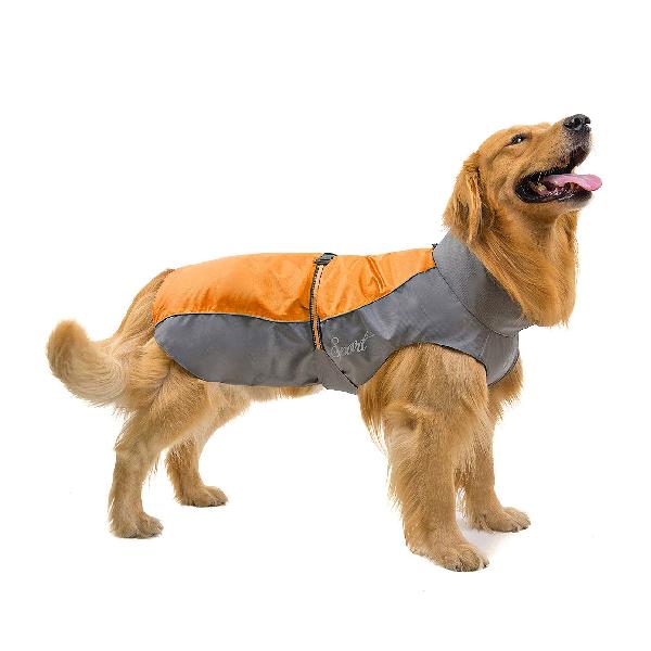 RANPHY 犬用 レインコート いぬ 中型犬 大型犬 反射 雨具 梅雨対策 犬用合羽 ジャンプスーツ ペット用 ドッグウエア 防水 汚れ防止 軽量 防水 犬用レーンコートポンチョ 雨散歩 お出かけ オレンジ 3XL