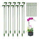 DY.2ten 園芸支柱 花支え 37cm 10本セット 植物支柱 フラワースタンド つる性植物 観葉支柱 花ささえ 誘引 支柱 植物サポート フラワー支柱 ガ...