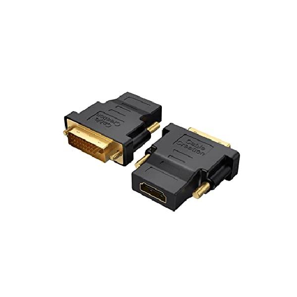 DVI to HDMI アダプタ CableCreation【2個セット】 金メッキ DVI to HDMI 変換アダプタ 双方向伝送コンバータ オス-メス【ブランド】CableCreation【MPN】CC0309【color】ブラック【connector_gender】オス-メス【warranty_type】限定的保証【batteries_required】false【manufacturer】CableCreation【includes_rechargable_battery】false【number_of_items】1.0【compatible_devices】テレビ【model_name】FBA_CC0309【size】2個【item_package_quantity】1.0【connector_type】DVI【warranty_description】2 Year Limited Warranty【part_number】FBA_CC0309【model_number】CC0309【number_of_ports】2.0【variation_theme】SIZE_NAME【batteries_included】false