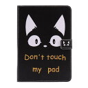 iPad mini/iPad mini2/iPad mini3 ケース iPad mini/iPad mini2/iPad mini3 カバー 可愛い 猫柄 レザーケース 多段階調整可 カード収納 スタンド機能 ポケット付き マグネット式 タブレットカバ(2)