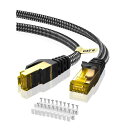 BUSOHE LANケーブル 10M CAT8フラットランケーブル高速 40Gbps 2000MHz RJ45 有線lanケーブル薄型イーサネットケーブル 金メッキ カテゴリー8 lanケーブル PS3 PS4 Xbox アクセスポイント等に適用 編組