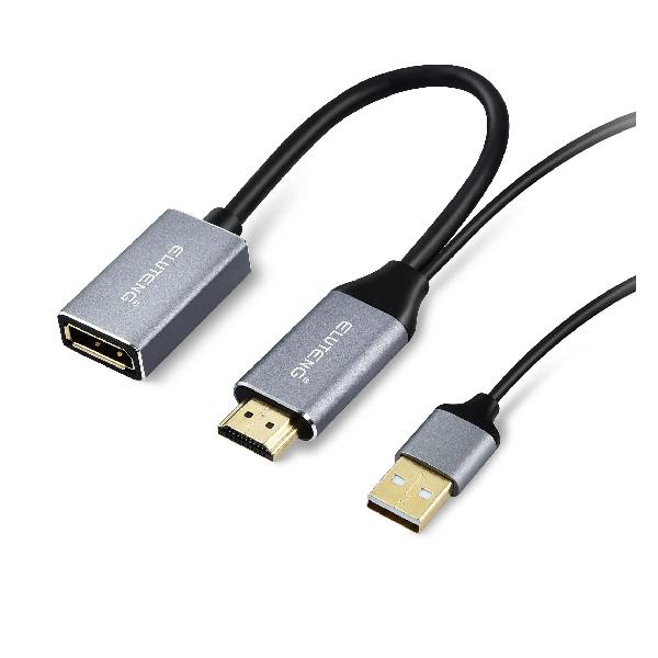 ELUTENG HDMI to DisplayPort ϊP[u USBd HDMI DPϊ  Ro[^[ HDMI to DP USBϊP[u HDMI to DisplayPort A_v^ HDMI IX to DP X Dis