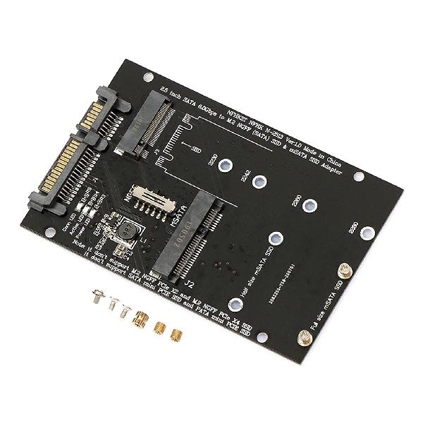 SATA M.2 NGFF SSD & mSATA SSD  2.5  SATA 3.0 Ѵ ץ 2 in 1 Combo M.2 NGFF & mSATA SSD to SATA 3.0 Adapter