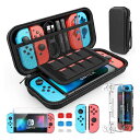 Switch ケース ニンテンドースイッチ ケース HeysTop 4in1 Switchドック 対応 カバー+スイッチ ガラスフィルム+親指キャップ スイッチ...