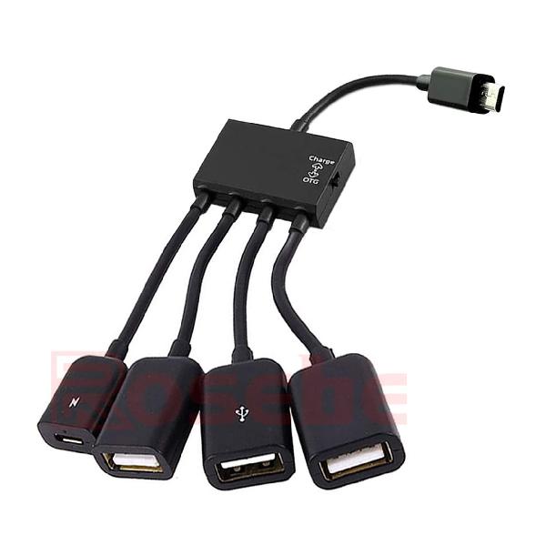 Rosebe [d Ȃ USB @ f[^ ʐM \ microUSB ڑ OTG nu P[u USB 3|[g MicroUSB 1|[g 4 in1 Micro USB A_v^[ }CNUSB z OTG nu X}[gtH