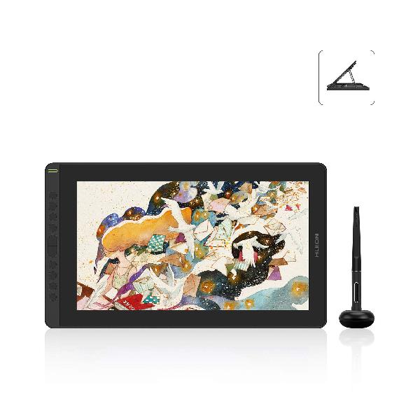 楽天mons Online ShopHUION 液タブ 液晶ペンタブレット Kamvas 16（2021） 15.6インチ 充電不要ペン Windows Mac Androidに対応 10個のショートカットキー 液タブとペンタブレット両用 専用スタンド付き ブラック