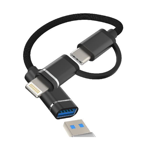 タイプc Lightning USB 変換 アダプタ (2in1)usb3.0 変換アップル Type Cプラグ USB A to C ライトニング OTG 分岐コンバーター Apple MFI認証 カメラ アイフォン データ移行 バックアップ アダプタ