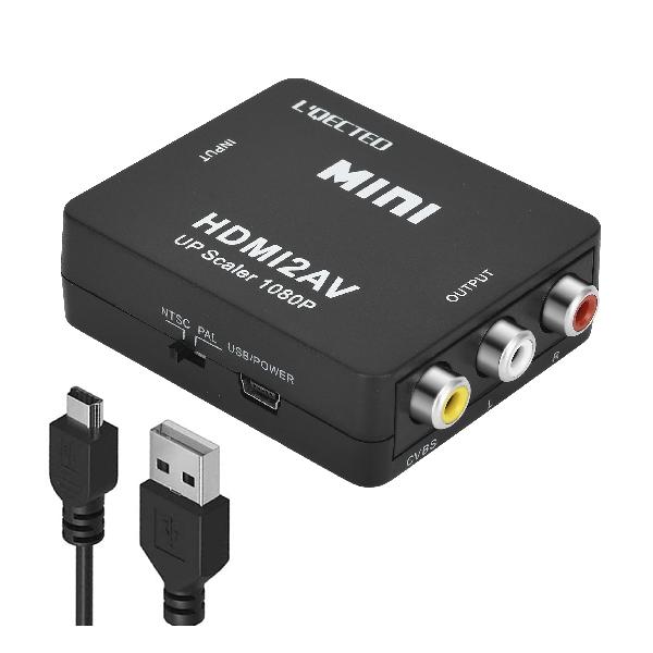 HDMI to RCA 変換コンバーター L'QECTED hdmi からrca 1080P HDMI to コンポジット PS3 PS4 Xbox カーナビなど対応 音声出力可 USB給電ケーブル付き(hdmi rca 変換 車)HDMIからアナログに