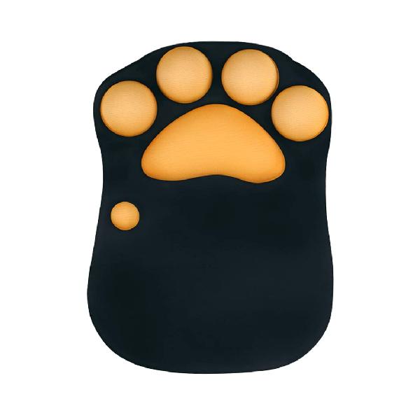 肉球マウスパッド ブラック×オレンジ マウスパッド 肉球 猫球 ねこ 猫 ねこきゅう リストレスト付マウスパッド リストレスト一体型 リストレスト かわいい 可愛い マウスパット メンズ レディース 周辺機器 ギフト プレゼント ER-CMAT