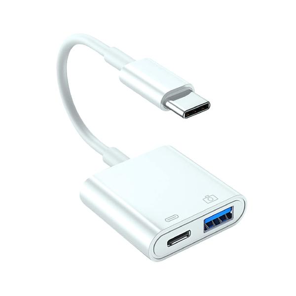 USB 変換アダプタ type c USBカメラアダプタ 【USB 3.0高速データ伝送 + TYPE C 急速充電】 OTG変換アダプターTYPE C 端子デバイス対応 双方向 データ転送 写真/音声ファイル/ビデオ転送 Phone/iPad対応 設定