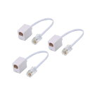 RJ45‐RJ11変換コネクタ イーサネットアダプター RJ45-RJ11変換アダプタ M/Fケーブル イーサネットRJ45 オス to 電話RJ11メス 8極8芯-6極4芯（3個 ホワイト）