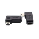 ViViSun Mini usb to micro usb変換アダプタ Mini(オス) to micro(メス)アダプタ 90°L型 (左L)