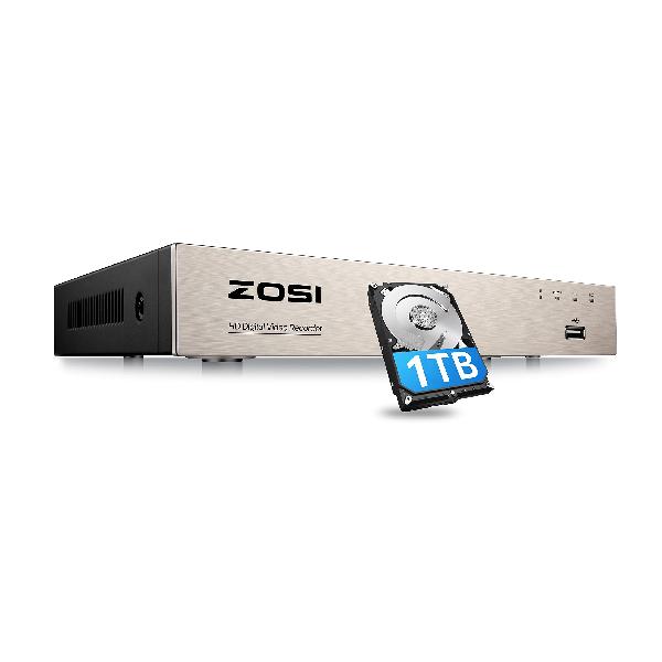 ZOSI 5MP Lite 防犯レコーダー 8ch ハイブリット録画機 アナログ/AHD/CVI/TVIカメラに対応 H.265+画像圧縮方式 モーション検知 遠隔監視 メール警報 Ipad/iPhone/Android スマートフォン対応 …