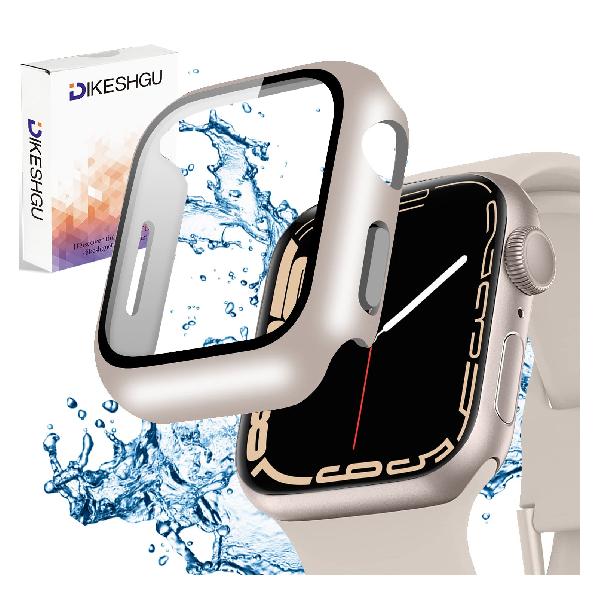 【2022防水設計】DIKESHGU for Apple Watch防水ケース Series9/7/8 41mm/45mm アップルウォッチ シリーズ9/7/8用保護カバー ガラスフィルム 一体型 PC素材 タッチ感良好 アップルウォッチ第9/7/8世代