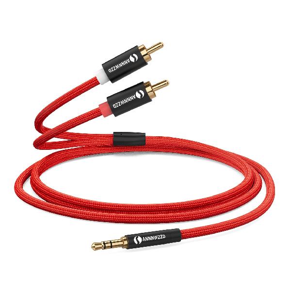 ANNNWZZD RCA 3.5mm 変換 3.5mm RCAオーディオケーブルAVセレクタ PC iPhone Android 端末 車載AUX などに対応 0.5M