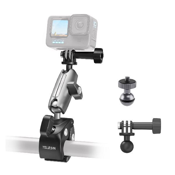 AFAITH オートバイバイク自転車 ハンドルバー マウント 360度回転式 安定性 固定力 自由調整可能 GoPro Hero 11/10/9/8/7/6/5/4/3/GoPro MAX/DJI Osmo Actionほどんとのアクションカメラに適用