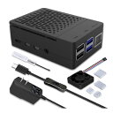 GeeekPi Raspberry Pi 4P[XRaspberry Pi 4 5V 3A USB-Cd PSE擾 A_v^[+ 40x40x10mm PWMpt@+ 4̃q[gVN Raspberry Pi 4 Model bɓK