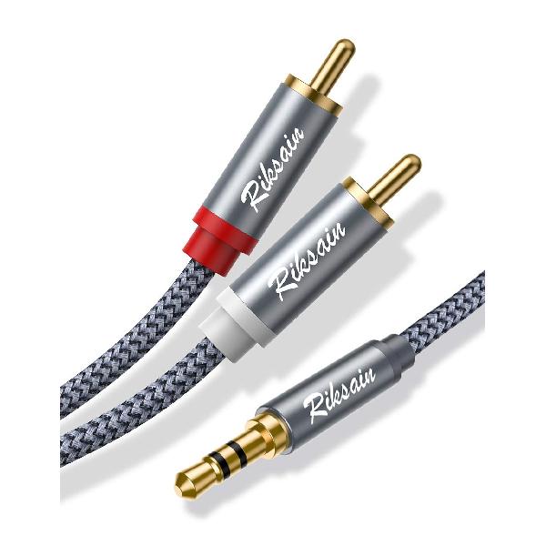 RCA֥ 1.2m RIKSOIN 3.5mm ƥ쥪ߥ˥ץ饰 to 2RCA / Ѵ ƥ쥪ǥ֥ ޥ֥ۡåȡԡסCDץ졼䡼б