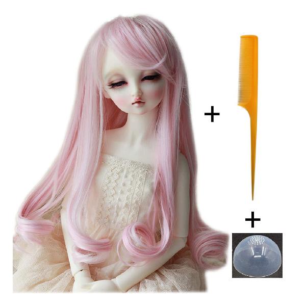 Linfairy 櫛 8~9inch 1/3 サイズ ドール用 ウィッグ フィギュア 人形用 ピンク ホワイト