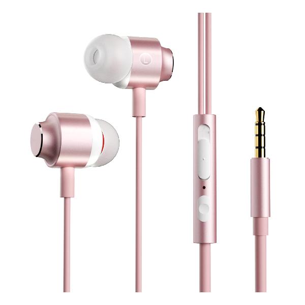 Juyya イヤホン 有線 3.5mm ヘッドホン HIFI音質 マイク付きイヤホン 音量調整 通話対応 重低音 PC/Android/iPhone 3.5mmジャック 多機種対応（ピンク）